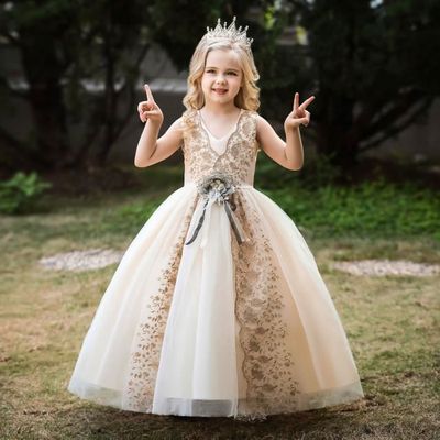 Robe De Princesse Bébé Fille Manches Longues Dentelle - Tendance, Confortable Pour Noël Ou Photo - 11