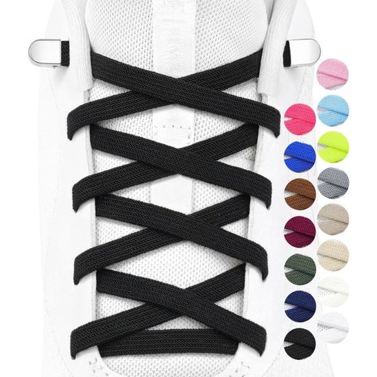 Lacets élastiques Sans Nœud - 2 Paires, Largeur 7 Mm, Pour Enfants Et Adultes, Baskets, Chaussures