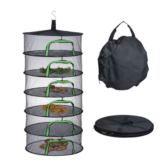 Séchoir à Aliments Pliable 3 Couches – Filet Suspendu Pour Fruits, Légumes, Poissons Et Herbes