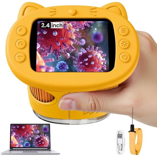XLKJ Microscope éducatif Pour Enfants 100x-1200x Avec LED – Kit Complet, Cadeau Scientifique Dès 5 Ans