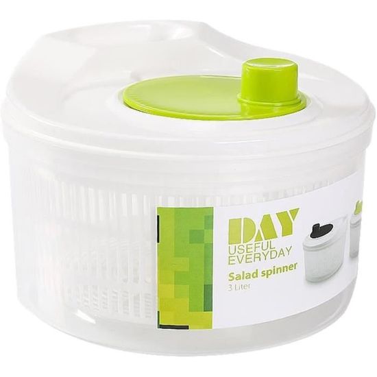 Essoreuse à Salade Manuelle - Bol Multifonction Avec Manivelle, Base Antidérapante - Pour 3-4 Personnes (rouge Clair) - 9