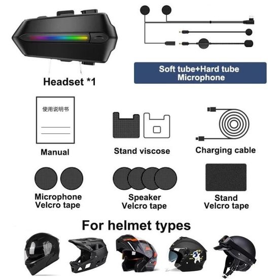Casque Bluetooth C5S pour casque de moto,Interaction intelligente,Voix,Moto hors route,Appel