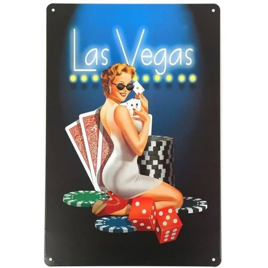 Tableau Mural Métal Pin-up Vintage - Déco Garage Rétro, Dimensions 30 X 20 Cm, Neuf