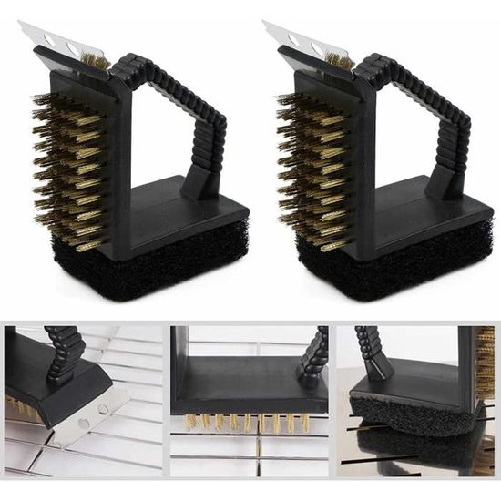 Brosse Nettoyage En Acier Inoxydable Pour Poêles, Grills, Plaques - Nettoyeur Grille Métallique Cuisine - 3