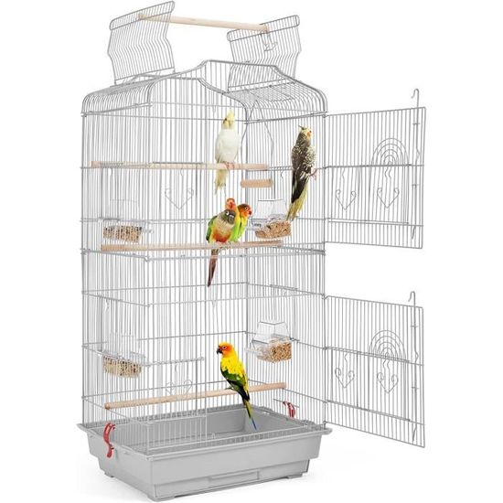 Cage à Oiseaux Perruche Cage avec Toit Ouvrable pour Calopsitte ...