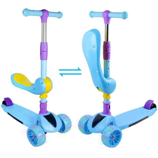 Trottinette 3 Roues Enfant 2 En 1 Trotinette Enfant Avec Siege Pliage Et Lumineux Roues Pour Debutants Filles Garcons 2 6 Ans Achat Vente Trottinette 3 Roues Enfant Cdiscount