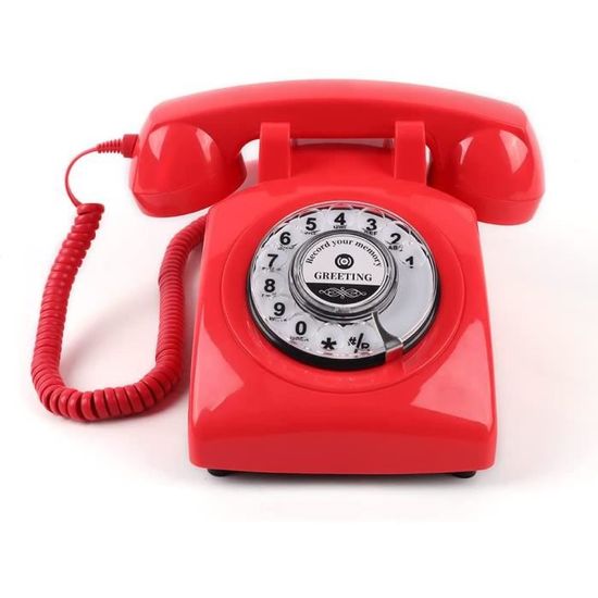 Livre D'or Audio Rétro - Téléphone à Message Vocal - Rose - Pour Mariage, Anniversaire, Cadeau Souvenir - Jeenuuder