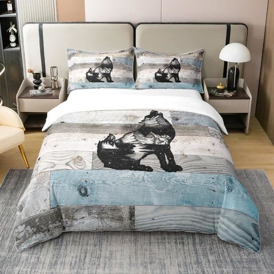 Parure housse de couette + taie Into the wild - Blanc - 0.00 Parure housse de couette + taie Into the wild - Blanc - 0.00
