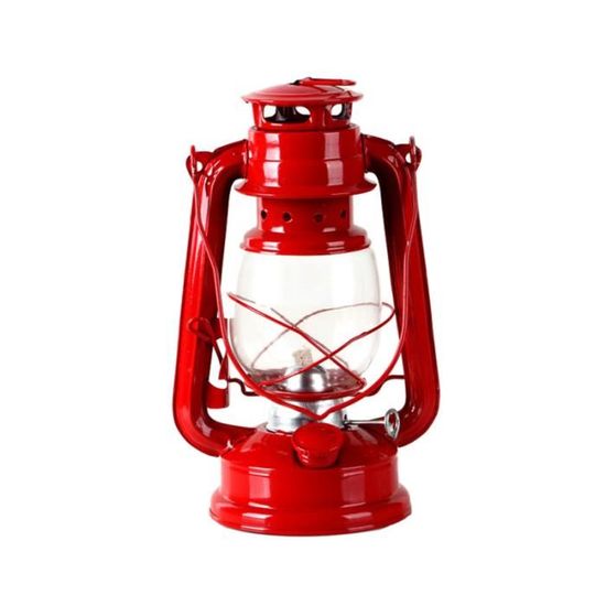 2pcs / set vintage classique nostalgique en fer forgé tente portable camping lampe à kérosène (rouge)   LAMPE A POSER