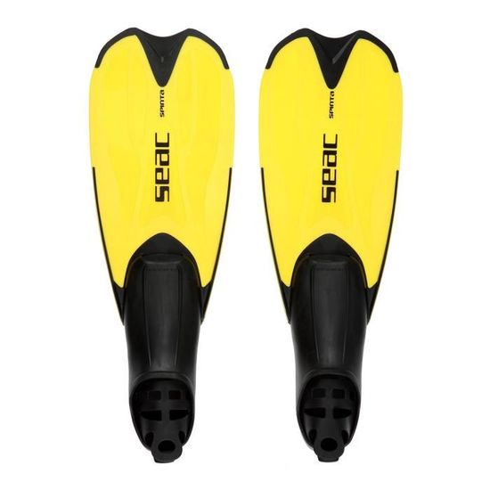 Palmes De Plongée Seac Spinta - Chausson Fermé En Thermo Gomme, Voilure Souple - Pour Snorkeling, Natation, Adultes Et Enfants - Taille 28 à 47