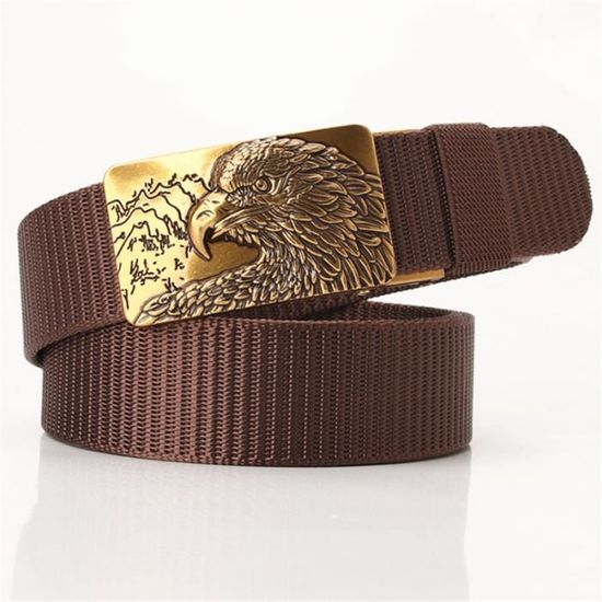 Yokawe Ceinture à Double œillet En Cuir PU Noir Avec Boucle à Double Griffe Pour Jeans Punk Rock Vintage Pour Homme Et Femme, Noir, Taille Unique
