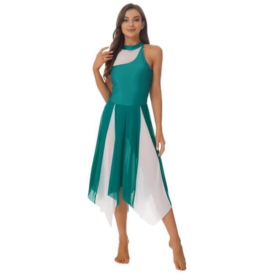 Manyakai Justaucorps Danse Lyrique Femme Strass Robe Danse