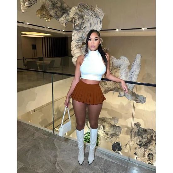 Jupe Mini jupes plissees sexy pour femmes mode coreenne haute qualite jupe de tennis fille d ete accessoires Y2K Coffee LYQ53 Blanc Cdiscount Pret a Porter