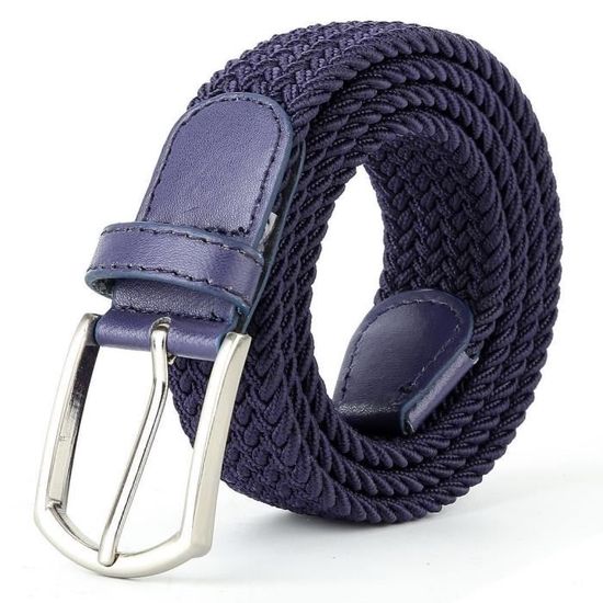 Ceinture Élastique Tressée Unisexe - Sans Trou, Réglable 85-155 Cm, Largeur 3.5 Cm, Plusieurs Couleurs - 13