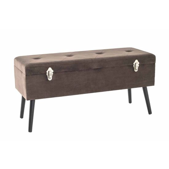 LIFA LIVING Banc Coffre de Rangement d'Intérieur en Velours Bleu Roi