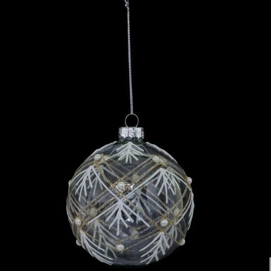 Boule de Noël en Verre "Héritage" 8cm Transparent - Cdiscount Maison