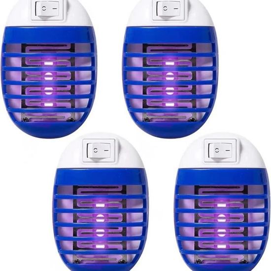 Lampe Anti-Moustiques 4 Pack - Tueur D'Insectes Électrique UV, Silencieux, Pour Intérieur - Surface Jusqu'à 20 M² - 13