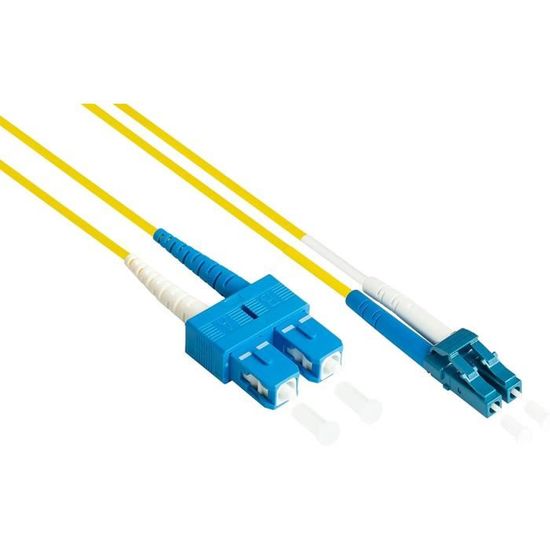 RamboCables Câble Fibre Optique OS2 LC Vers LC Duplex Monomode 10m - Intérieur/Extérieur 10Go 9/125um