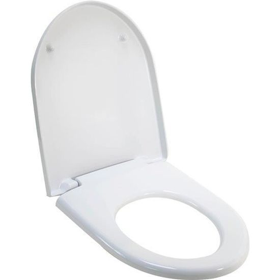 Nouveau Cavalier Blanc Thermodurcissable SLOW CLOSE blanc siège de toilette s'adapte à la plupart des toilettes 