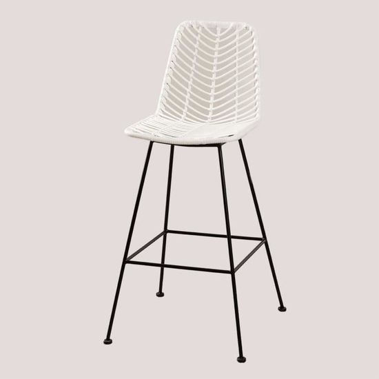 Pack De 4 Tabourets Hauts De Jardin En Rotin Synthétique Eska SKLUM Noir 75 Cm 85689711
