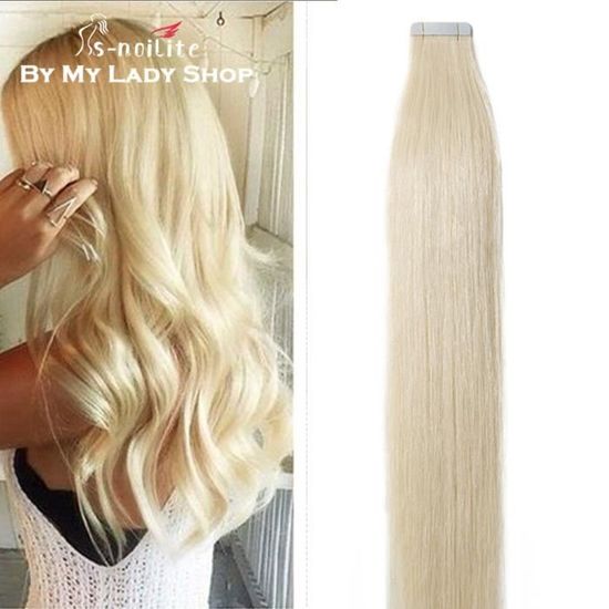 EXTENSION TAPE BANDE ADHESIVE CHEVEUX 100% NATURELS REMY HAIR 53 - Foto 6