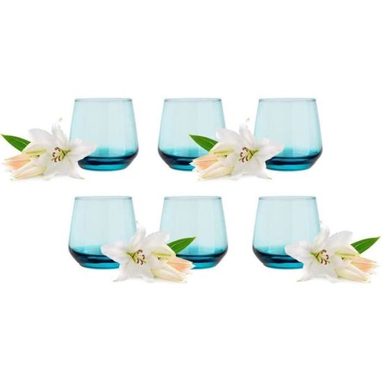 6 Verres Highball En Verre - 310 Ml - Pour Cocktails, Jus, Long Drinks - Idéal Maison, Bar, Fête - Couleur Rouge éclatant - 8