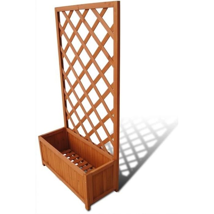 Jardinière en treillis - Pot à Fleurs Bac à Plantes avec Treillage - 70 x 30 x 135 cm