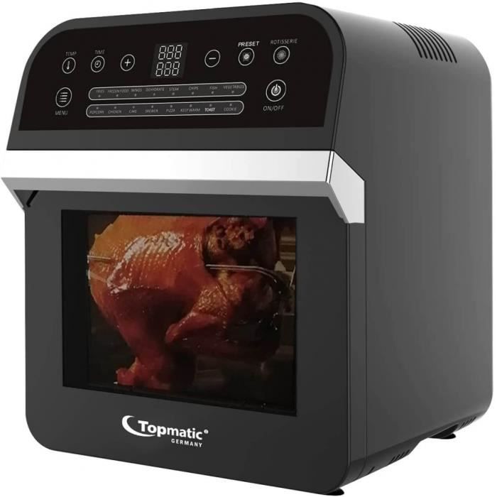 Friteuse à air chaud Topmatic XXL 12L noir DAF-1600.12LB 1600W panneau de commande tactile numérique 60M. minuteur