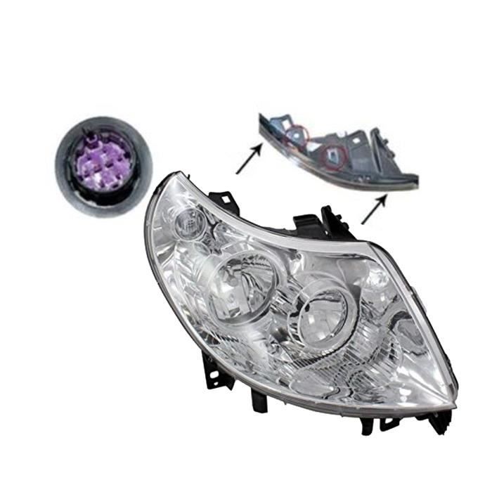 Phare Optique Avant Droit, H7+H1, électrique avec Moteur pour FIAT DUCATO de 2006 à 2014