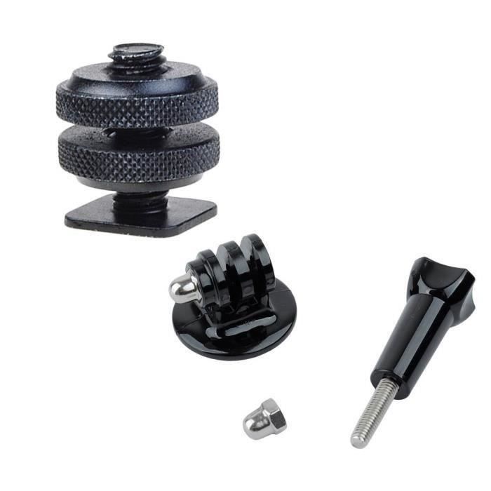 Reglable Mini chaussure Adaptateur de montage et vis de montqge et trepied pour camera GoPro Hero 1 2 3+ 3 4 camera noir LIJFK30773