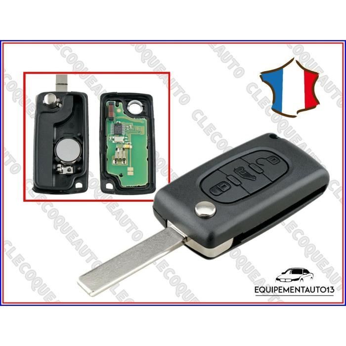Clé vierge 3 boutons pour PEUGEOT 207 307 PARTNER CITROEN C4 PICASSO BERLINGO lame HU83