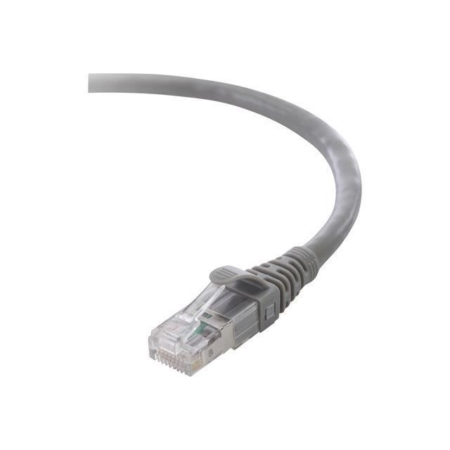 BELKIN 10G Cordon de raccordement 10G - RJ-45 (M) pour RJ-45 (M) - 3 m - CAT 6a - Moulé, sans crochet, bloqué - Gris - B2B