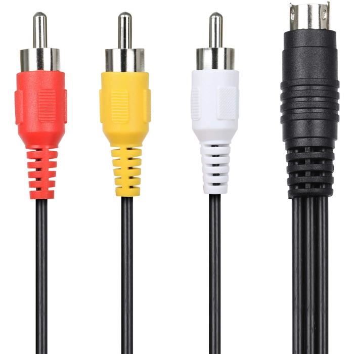 CABLING®Câble Adaptateur S-Vidéo Professionnel 4 Broches vers 3 RCA male pour Ordinateur Portable avec Port RCA male et Port