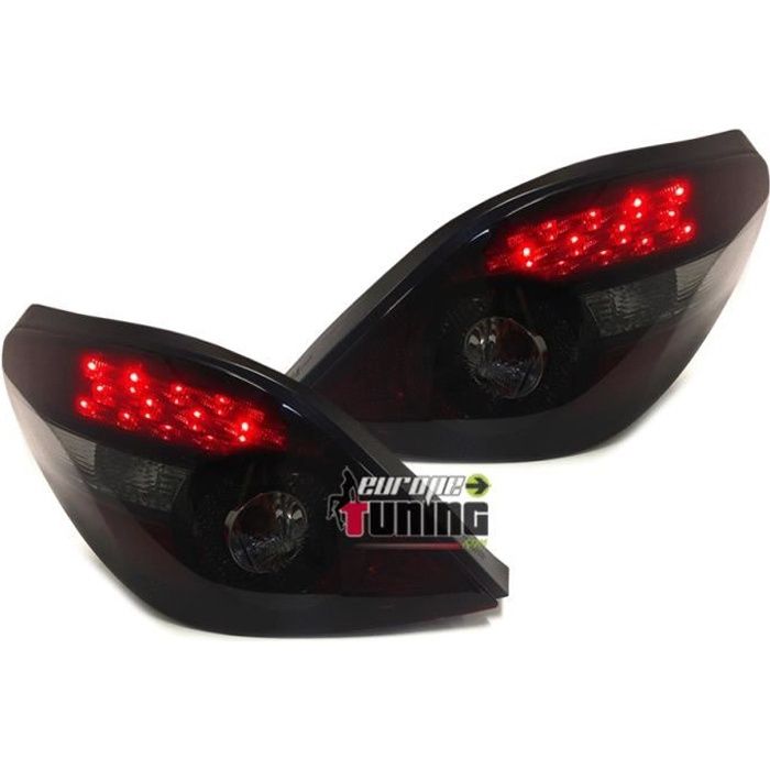 2 FEUX TUNING ARRIERES ROUGES FUMES A LED POUR PEUGEOT 207 CC (14076)