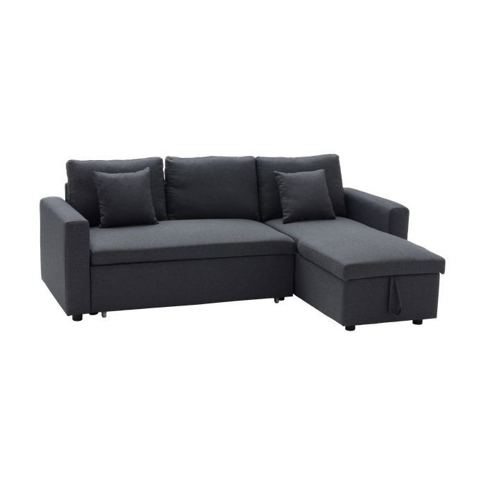 Canapé d'angle convertible CLARK 3 places gris chiné