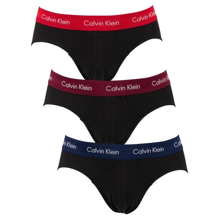 Calvin Klein Pour des hommes Pack de 3 Slip Hip, Noir