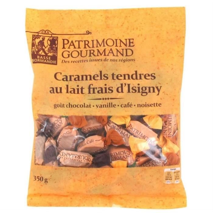 PATRIMOINE GOURMAND - Caramels Tendres Au Lait Frais D'Isigny 350G - Lot De 4