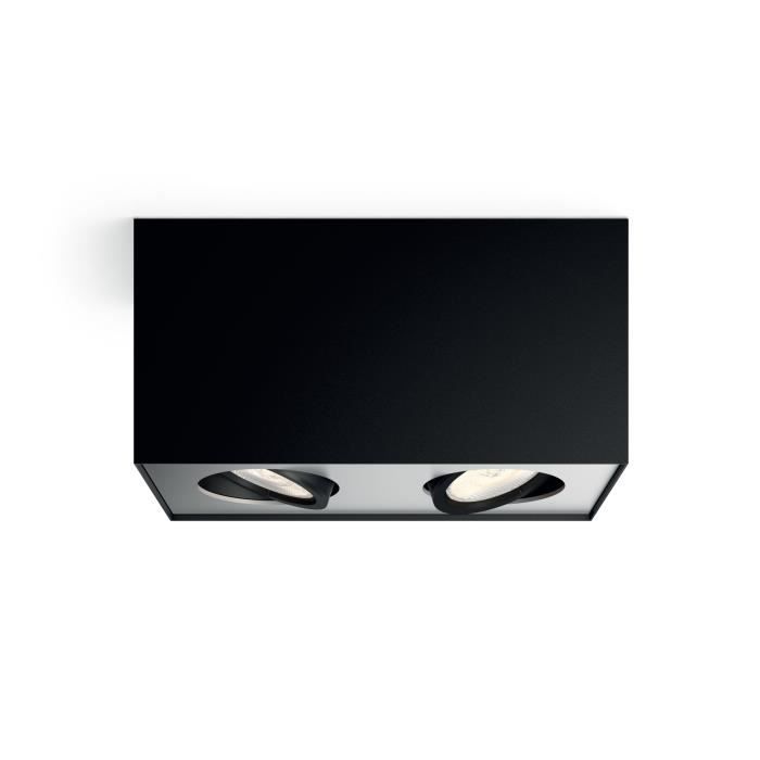 Philips myLiving 5049230P0, Surfaced lighting spot, 2 ampoule(s), LED, 4,5 W, 1000 lm, Noir
