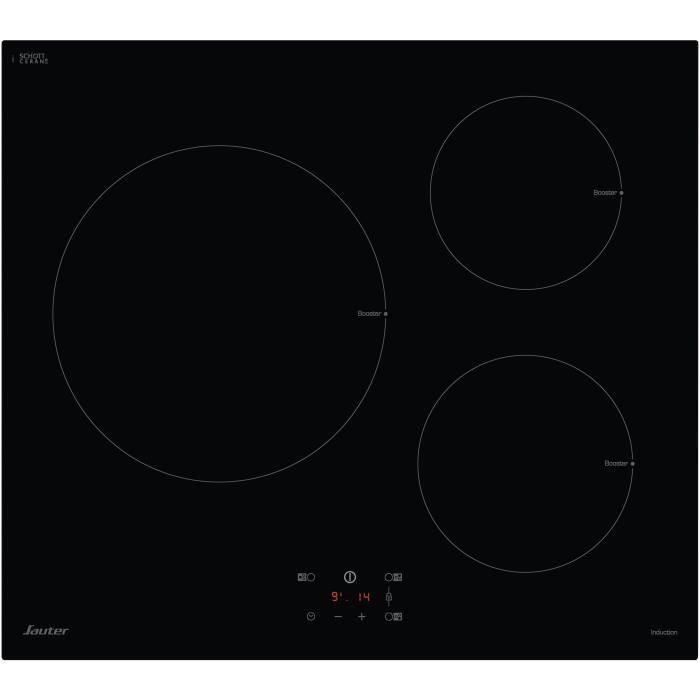 SHOT CASE - SAUTER SI934B - Table de cuisson induction - 3 foyers - 8300W - L60 cm - Noir
