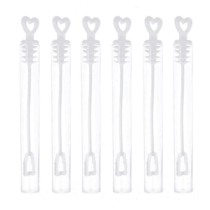 96 Faveurs de mariage Bouteille Tube a bulles a baguette a coeur Decoration de table Accessoires de fete