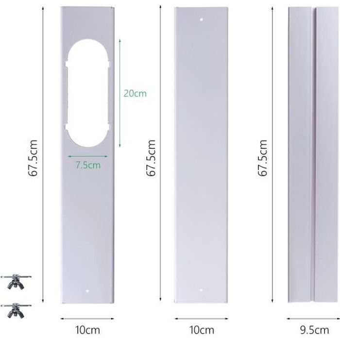 Fenêtre Glissière Plaque Pièces de rechange Pr Portable Climatisation Climatiseur Mobile 3pcs: 190cm (Total)