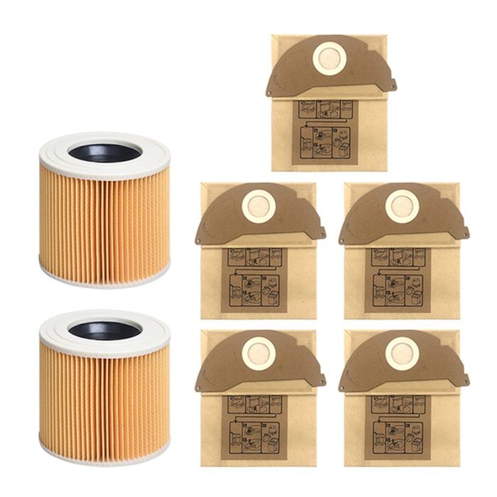 Sacs Aspirateur Kärcher WD2/MV2 - Lot De 20, Compatible 6.904-322.0, 3 Couches Papier