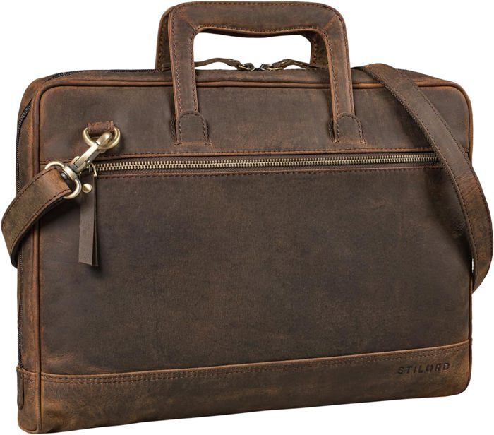 Sacoche Ordinateur Cuir Véritable STILORD 'Pierce' - Pour MacBook 13-15" - Style Vintage Pro