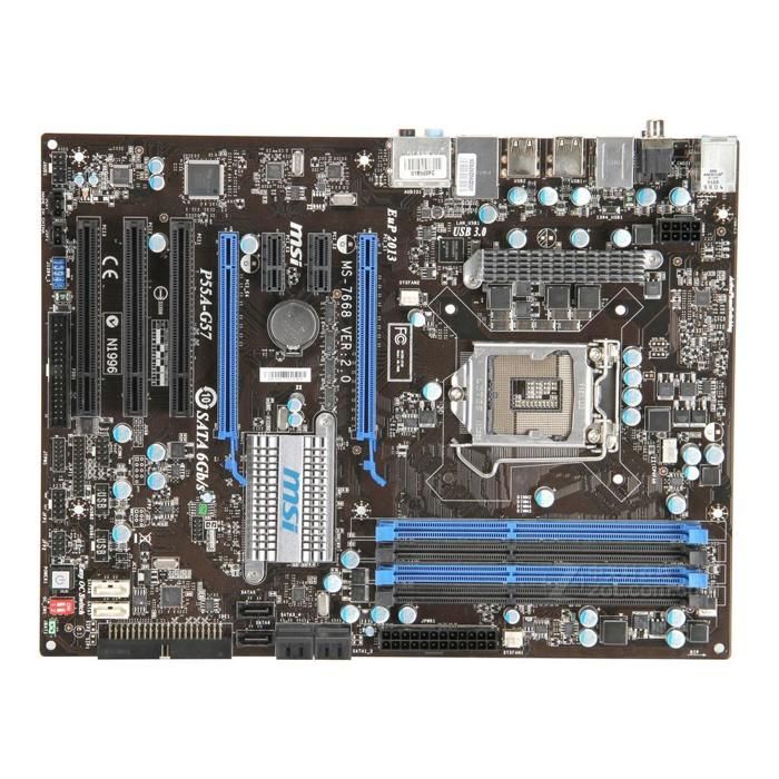 Carte mère MSI P55A-G55 Intel P55 LGA 1156 4xDDR3 SDRAM 16 Go ATX - Msi