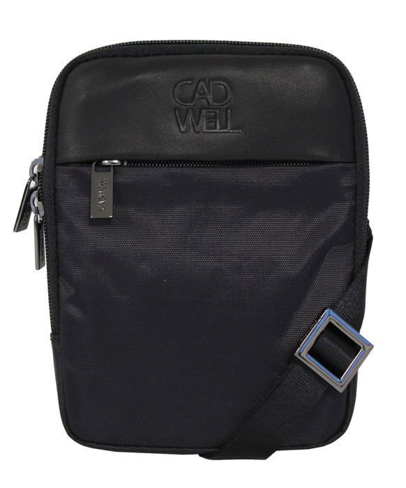 Sacoche homme à bandoulière Cadwell - Mi cuir de vachette mi nylon - Garantie 2 ans