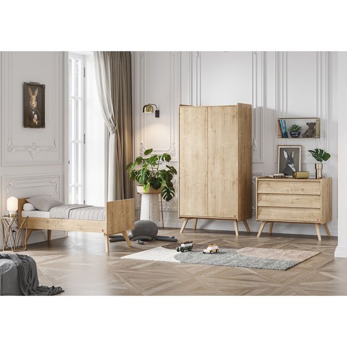 Chambre complète 2 portes 3 tiroirs Vox - 145 x 75 x 103cm - bois Chambre complète 2 portes 3 tiroirs Vox - 145 x 75 x 103cm - bois
