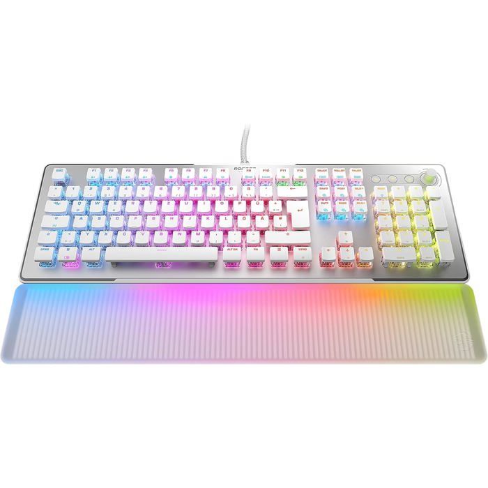 Clavier gaming - ROCCAT - Vulcan II Max - Blanc - Interrupteurs linéaires rouges - Rétroéclairage RVB
