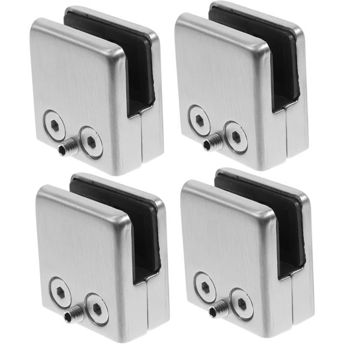 Lot de 4 Pinces à Verre Inox 8-10 mm Clips pour Fixation Verre 9-12 mm Rampes d’Escalier et Balustrades