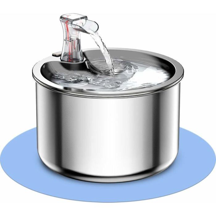 Fontaine chat chien inox – distributeur eau ultra silencieux animaux Label