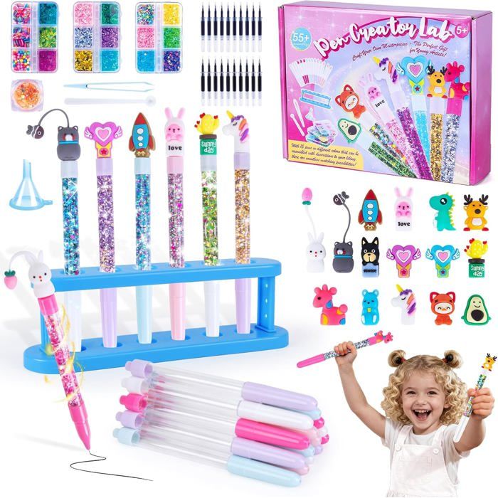 Atelier de Stylos Bricolage Enfant idée Cadeau Fille 4 6 8 AnsActivites Manuelles pour Enfants 5 7 9 10 AnsSet de Stylo